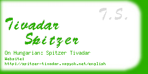 tivadar spitzer business card